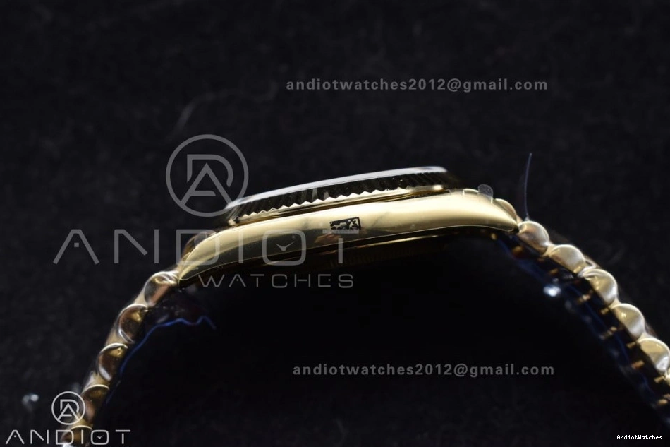 On 904L Dial YG Tungsten Bracelet Weighted White 40 Contemporary DayDate Steel Markers V A2836 GMF Stick 730 President 0901